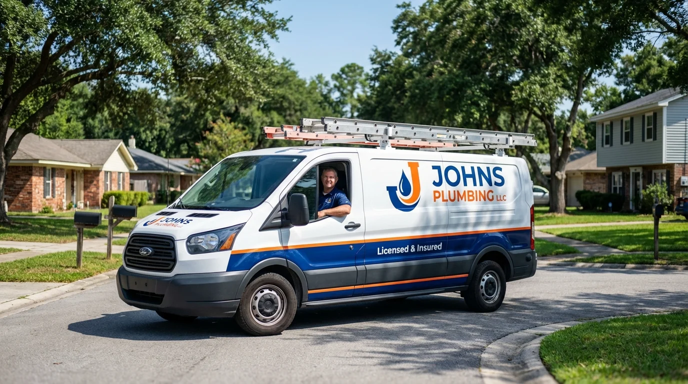 Johns Plumbing LLC service van in Rogersville, TN