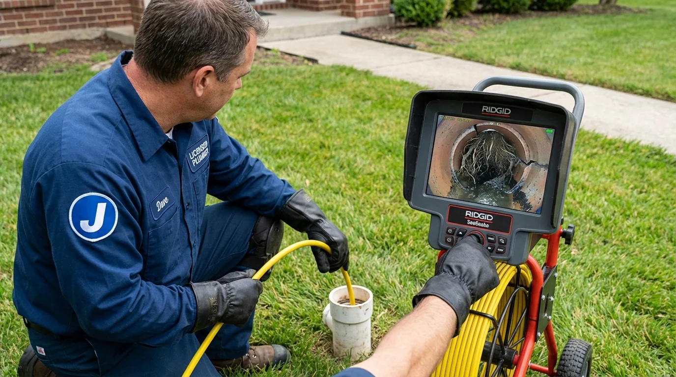 Sewer camera inspection being performed by Johns Plumbing LLC in Rogersville